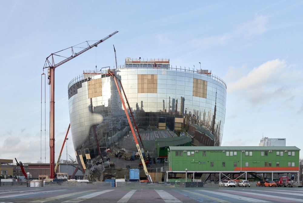 Fotografie van bouwwerkzaamheden kunst depot Rotterdam