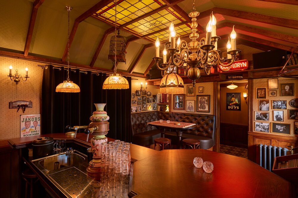 Hospitality interior photograph taken from behind the bar.