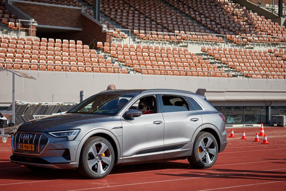 Audi E-Tron at the Olympic Stadium in Amsterdam.