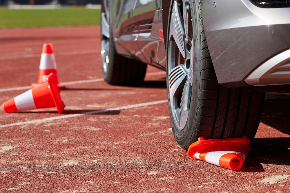 Blindfolded parking using Audi E-tron sensors; it almost always goes well.