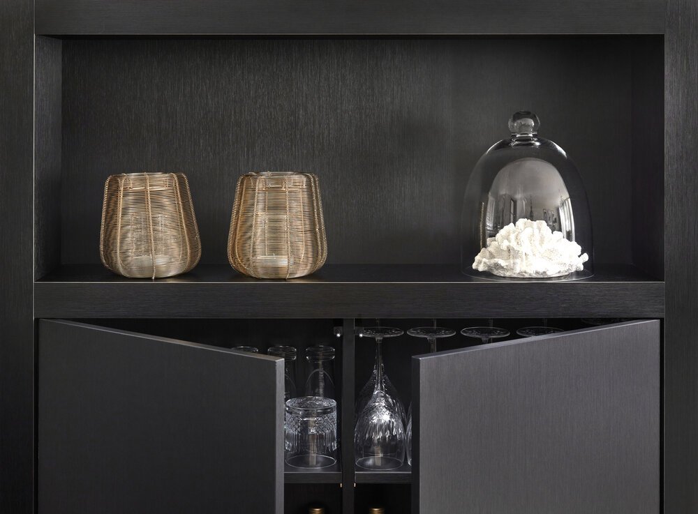 Close-up of the cabinet’s internal layout.