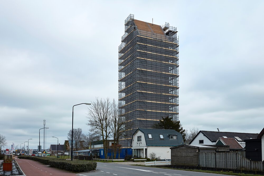 The Kompastoren in Mijdrecht during redevelopment works.