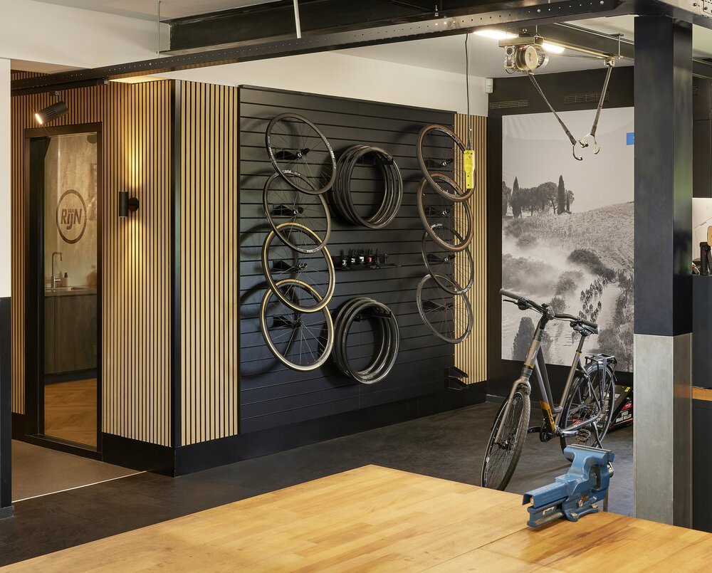 Detail shot of tools used for wheel lacing.