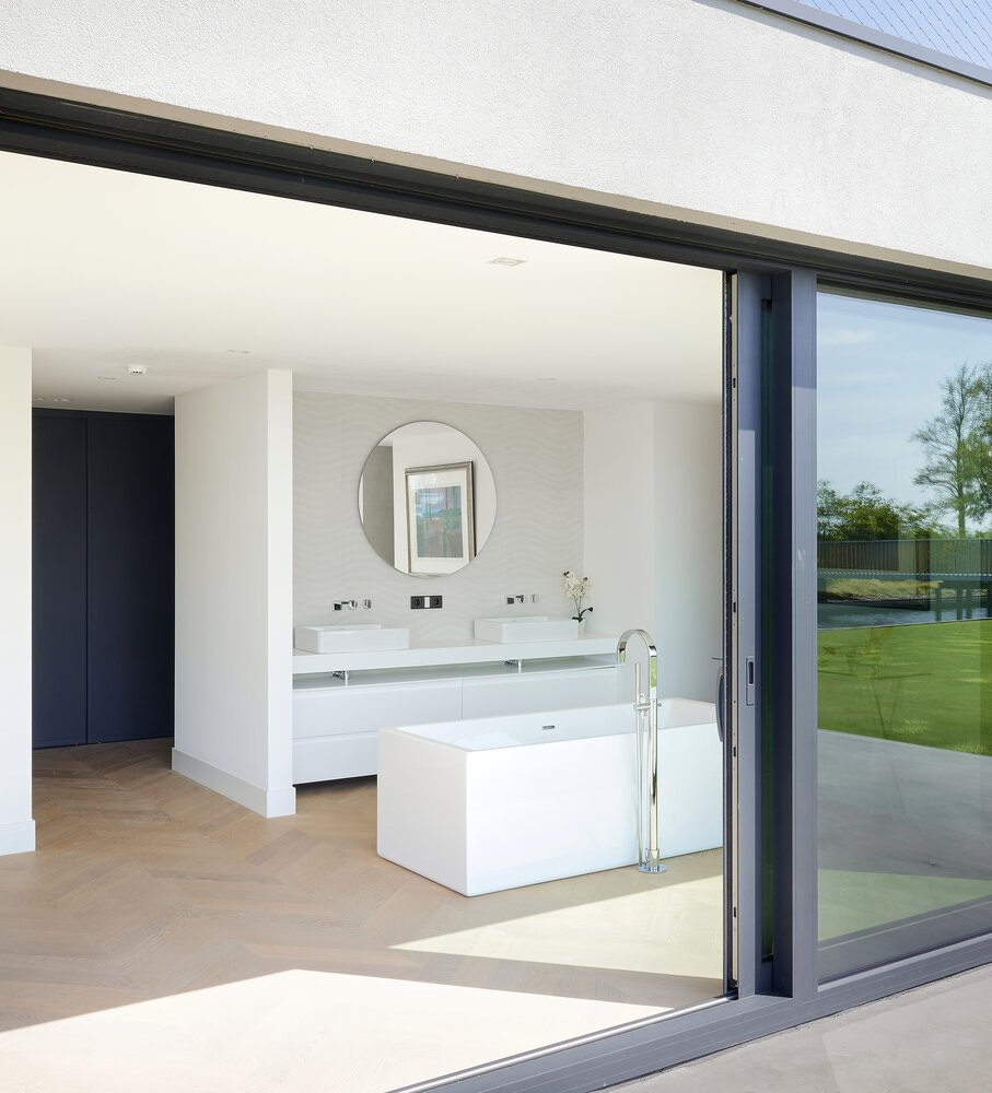 View toward the bathroom and walk-in wardrobe.