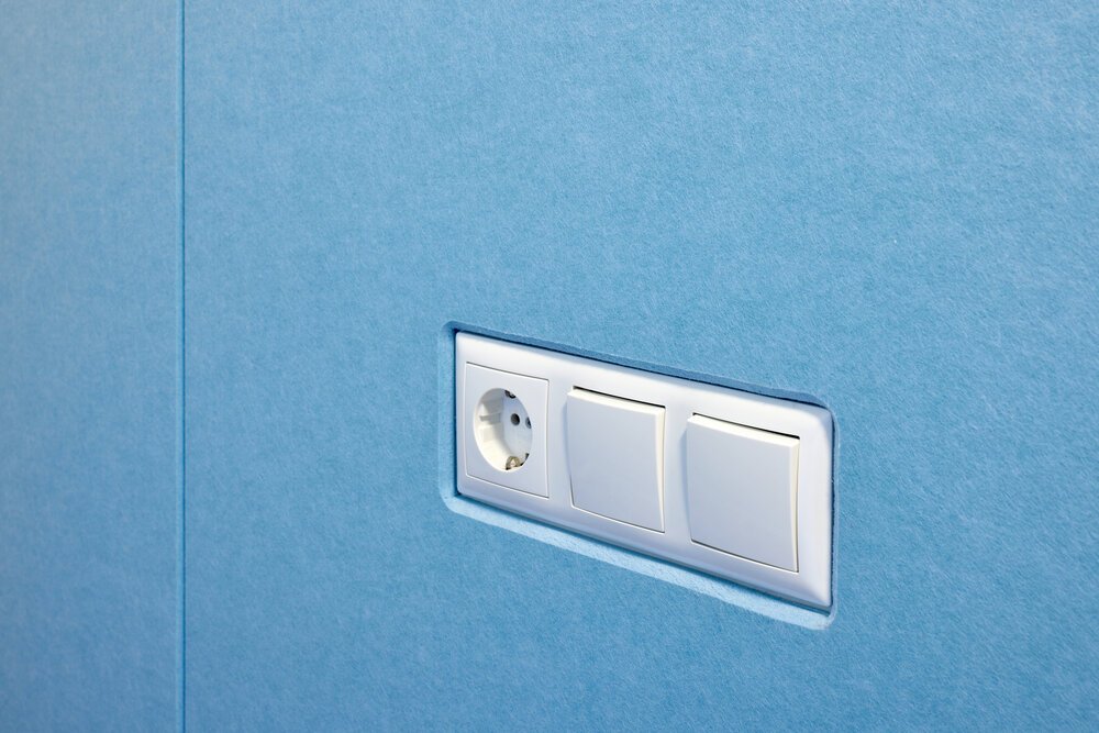 Detail shot of PET felt wall panelling.