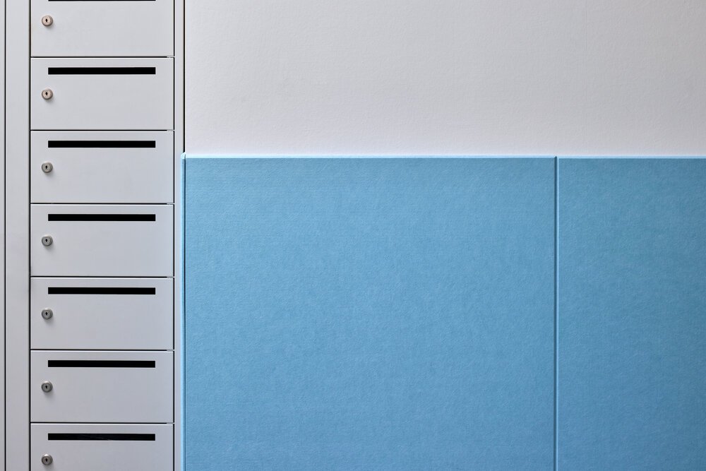 Another detail shot of the PET felt wall panelling.