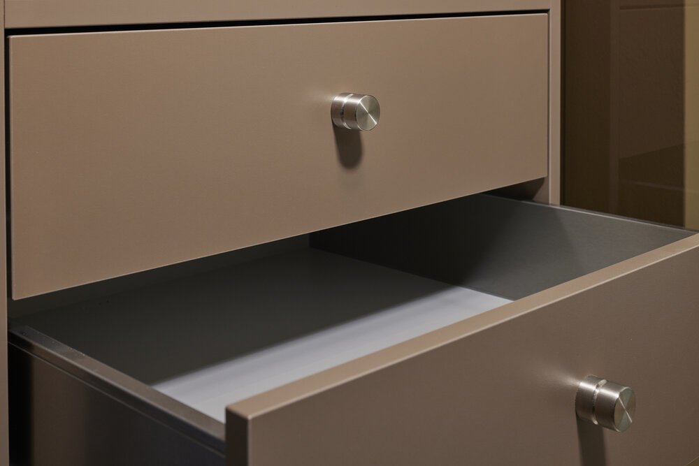 Drawers providing storage space.