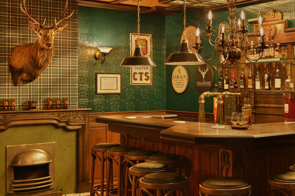 Atmospheric photo of an Irish pub that was only recently completed.