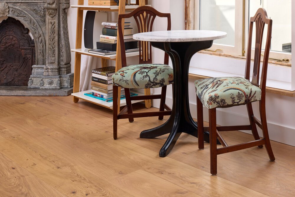 The consistent laying pattern of this floor creates a sense of calm and unity.