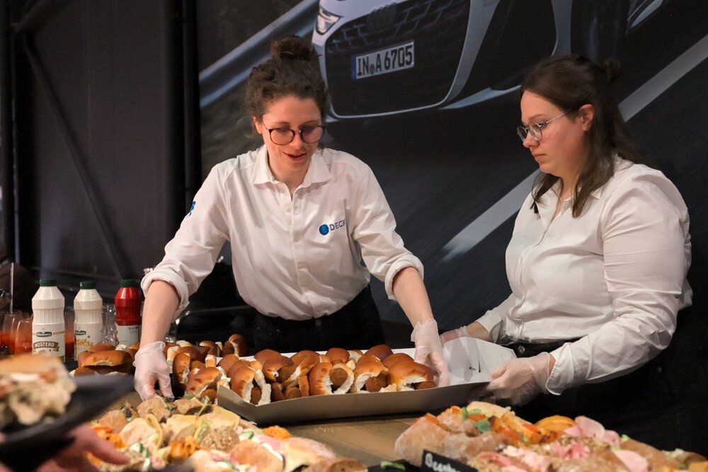 Life-sized visuals used to dress the hangar.
