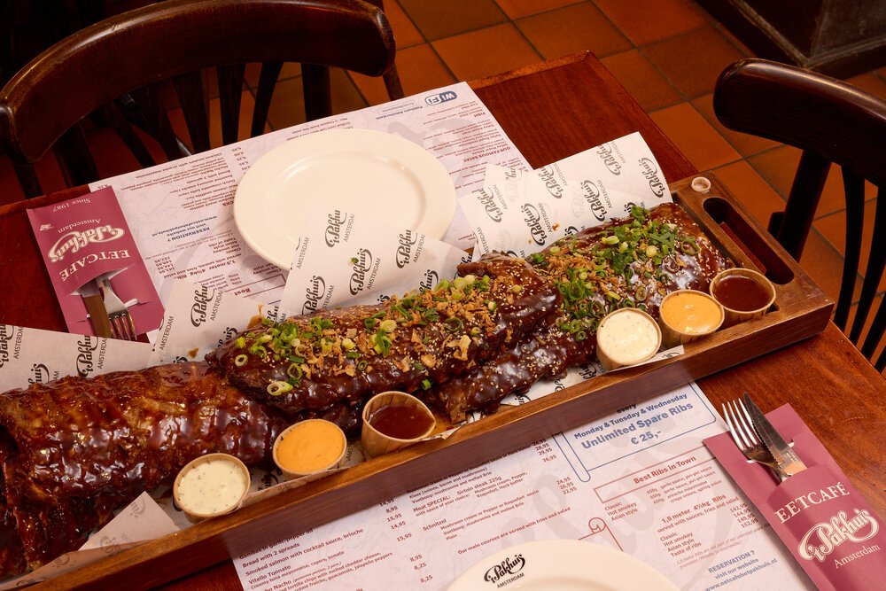 Detail of Asian style ribs.