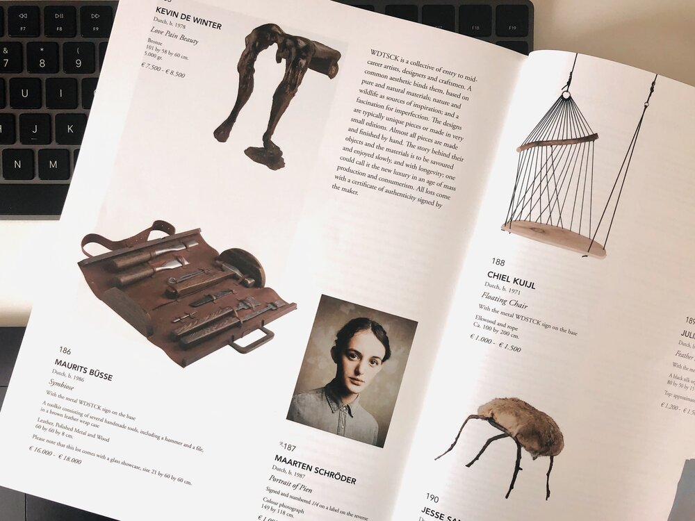 Overzichtpagina veilingcatlogus met foto’s van Kevin Middelkoop