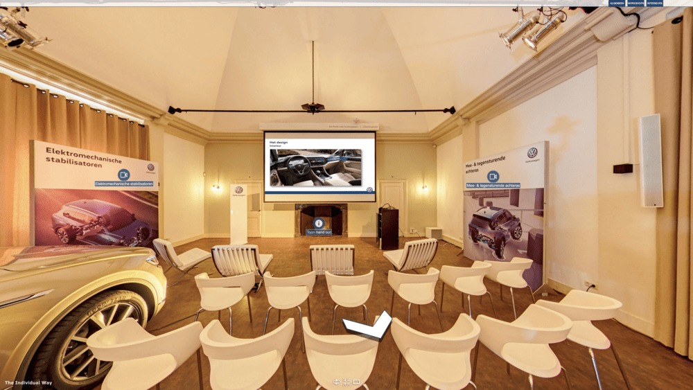 Virtual tour bij een van de workshops van de Volkswagen Touareg.