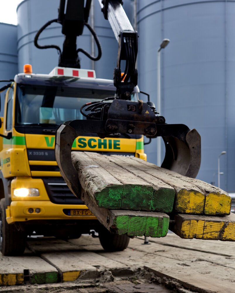 Bewust zijn van veiligheidsrisico's tijdens het fotograferen van zwaar materieel.