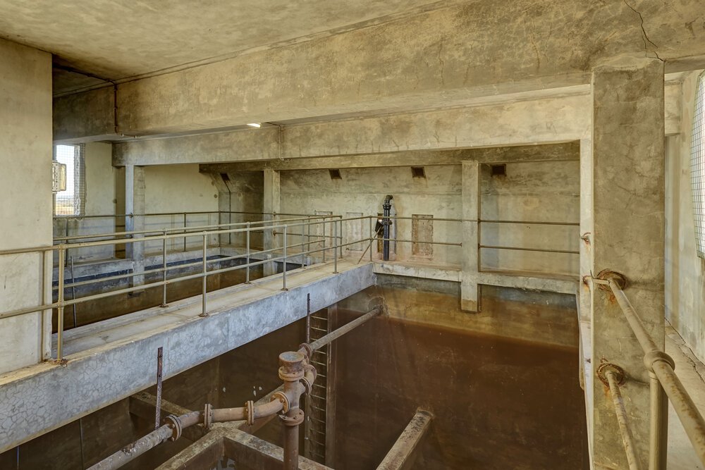 Foto van het waterreservoir met een capaciteit van 500 m3 water, foto uit 2016.